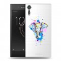 Полупрозрачный дизайнерский пластиковый чехол для Sony Xperia XZs Прозрачные слоны