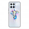 Полупрозрачный дизайнерский силиконовый чехол для Huawei Honor X6 Прозрачные слоны