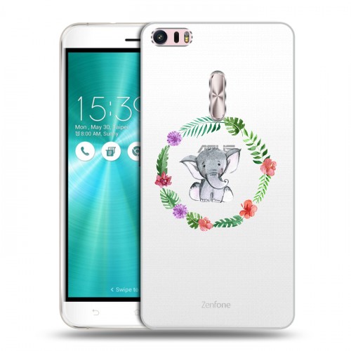 Полупрозрачный дизайнерский пластиковый чехол для Asus ZenFone 3 Ultra Прозрачные слоны