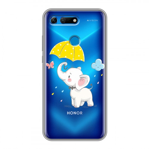 Полупрозрачный дизайнерский пластиковый чехол для Huawei Honor View 20 Прозрачные слоны