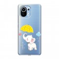 Полупрозрачный дизайнерский пластиковый чехол для Xiaomi Mi 11 Прозрачные слоны