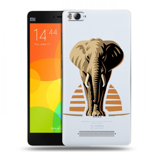 Полупрозрачный дизайнерский пластиковый чехол для Xiaomi Mi4i Прозрачные слоны