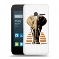 Полупрозрачный дизайнерский пластиковый чехол для Alcatel One Touch Pixi 3 (4.5) Прозрачные слоны