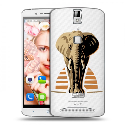 Полупрозрачный дизайнерский пластиковый чехол для Elephone P8000 Прозрачные слоны