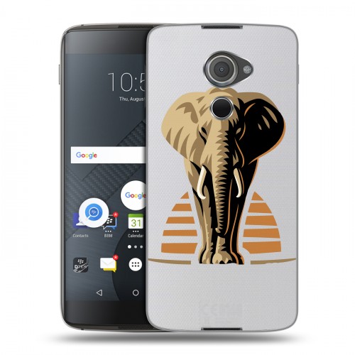 Полупрозрачный дизайнерский пластиковый чехол для Blackberry DTEK60 Прозрачные слоны