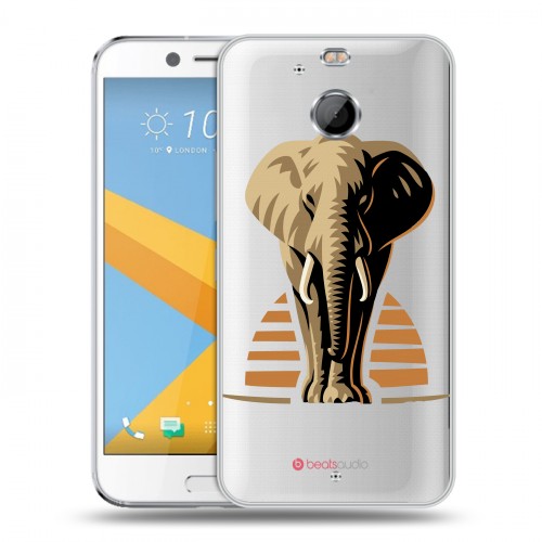 Полупрозрачный дизайнерский пластиковый чехол для HTC 10 evo Прозрачные слоны