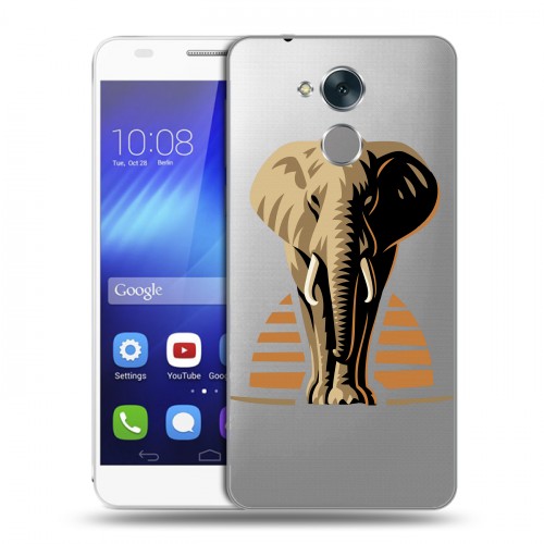 Полупрозрачный дизайнерский пластиковый чехол для Huawei Honor 6C Прозрачные слоны