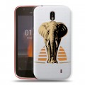 Полупрозрачный дизайнерский пластиковый чехол для Nokia 1 Прозрачные слоны