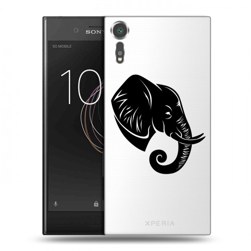 Полупрозрачный дизайнерский пластиковый чехол для Sony Xperia XZs Прозрачные слоны