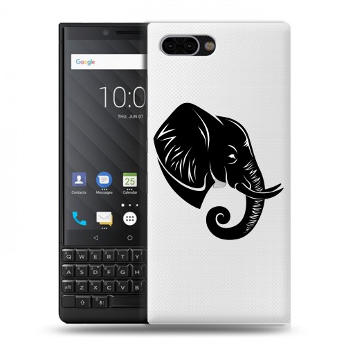 Полупрозрачный дизайнерский пластиковый чехол для BlackBerry KEY2 Прозрачные слоны