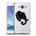 Полупрозрачный дизайнерский пластиковый чехол для Samsung Galaxy A5 Прозрачные слоны