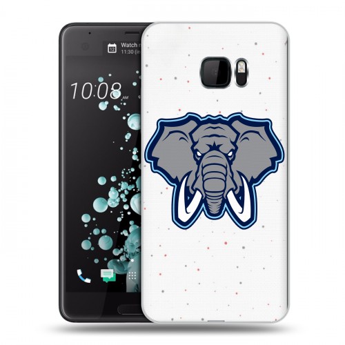 Полупрозрачный дизайнерский пластиковый чехол для HTC U Ultra Прозрачные слоны