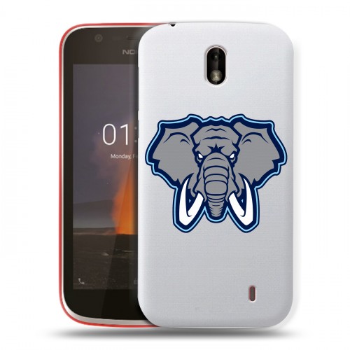 Полупрозрачный дизайнерский пластиковый чехол для Nokia 1 Прозрачные слоны