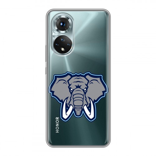 Полупрозрачный дизайнерский силиконовый с усиленными углами чехол для Huawei Honor 50 Прозрачные слоны