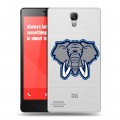 Полупрозрачный дизайнерский пластиковый чехол для Xiaomi RedMi Note Прозрачные слоны