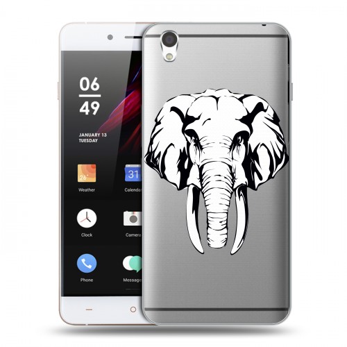 Полупрозрачный дизайнерский пластиковый чехол для OnePlus X Прозрачные слоны