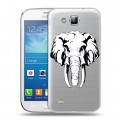 Полупрозрачный дизайнерский пластиковый чехол для Samsung Galaxy Premier Прозрачные слоны