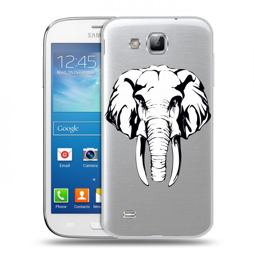 Полупрозрачный дизайнерский пластиковый чехол для Samsung Galaxy Premier Прозрачные слоны