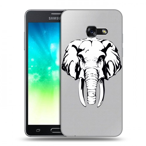 Полупрозрачный дизайнерский пластиковый чехол для Samsung Galaxy A3 (2017) Прозрачные слоны