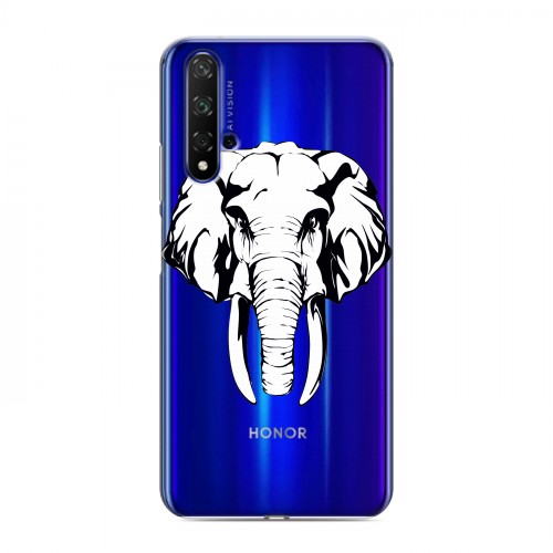 Полупрозрачный дизайнерский пластиковый чехол для Huawei Honor 20 Прозрачные слоны