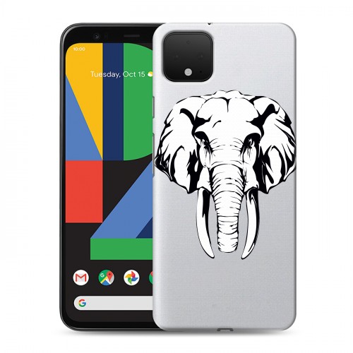 Полупрозрачный дизайнерский пластиковый чехол для Google Pixel 4 XL Прозрачные слоны