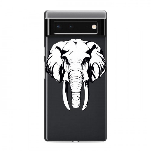 Полупрозрачный дизайнерский силиконовый с усиленными углами чехол для Google Pixel 6 Прозрачные слоны