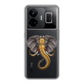 Полупрозрачный дизайнерский силиконовый чехол для Realme GT3 Прозрачные слоны