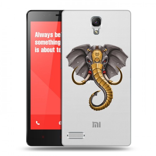 Полупрозрачный дизайнерский силиконовый чехол для Xiaomi RedMi Note Прозрачные слоны