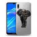 Полупрозрачный дизайнерский пластиковый чехол для Huawei Y6 (2019) Прозрачные слоны