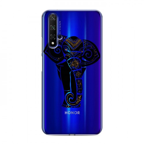 Полупрозрачный дизайнерский пластиковый чехол для Huawei Honor 20 Прозрачные слоны