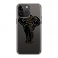 Полупрозрачный дизайнерский силиконовый с усиленными углами чехол для Iphone 14 Pro Max Прозрачные слоны