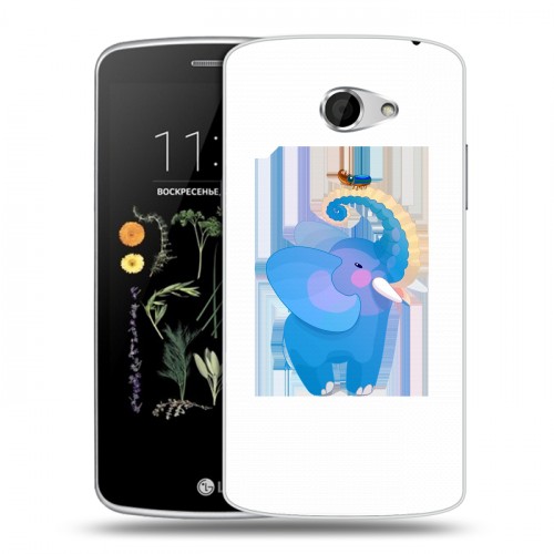 Полупрозрачный дизайнерский силиконовый чехол для LG K5 Прозрачные слоны