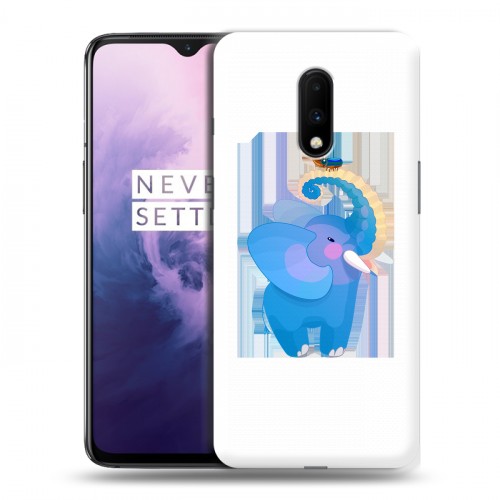 Полупрозрачный дизайнерский пластиковый чехол для OnePlus 7 Прозрачные слоны