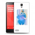 Полупрозрачный дизайнерский силиконовый чехол для Xiaomi RedMi Note Прозрачные слоны