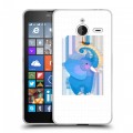 Полупрозрачный дизайнерский пластиковый чехол для Microsoft Lumia 640 XL Прозрачные слоны