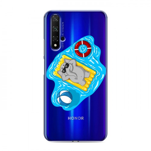 Полупрозрачный дизайнерский пластиковый чехол для Huawei Honor 20 Прозрачные слоны