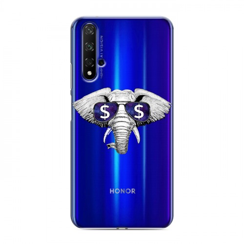 Полупрозрачный дизайнерский пластиковый чехол для Huawei Honor 20 Прозрачные слоны