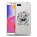 Полупрозрачный дизайнерский пластиковый чехол для Xiaomi RedMi 6A Прозрачные слоны