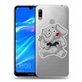 Полупрозрачный дизайнерский пластиковый чехол для Huawei Y6 (2019) Прозрачные слоны