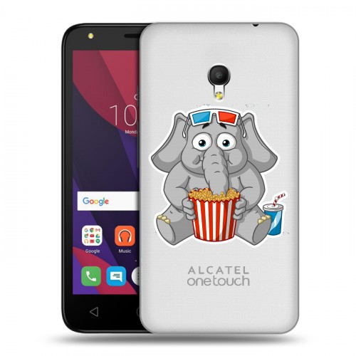 Полупрозрачный дизайнерский пластиковый чехол для Alcatel Pixi 4 (5) 5010D Прозрачные слоны