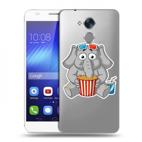 Полупрозрачный дизайнерский пластиковый чехол для Huawei Honor 6C Прозрачные слоны