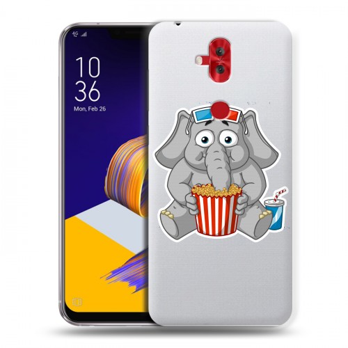 Полупрозрачный дизайнерский пластиковый чехол для ASUS ZenFone 5 Lite Прозрачные слоны