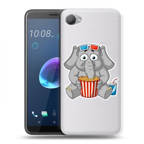 Полупрозрачный дизайнерский пластиковый чехол для HTC Desire 12 Прозрачные слоны
