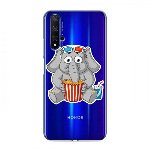 Полупрозрачный дизайнерский силиконовый чехол для Huawei Honor 20 Прозрачные слоны