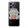 Полупрозрачный дизайнерский пластиковый чехол для Xiaomi RedMi 12 Прозрачные слоны