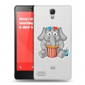 Полупрозрачный дизайнерский силиконовый чехол для Xiaomi RedMi Note Прозрачные слоны