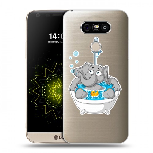 Полупрозрачный дизайнерский пластиковый чехол для LG G5 Прозрачные слоны