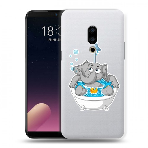 Полупрозрачный дизайнерский пластиковый чехол для Meizu 15 Plus Прозрачные слоны