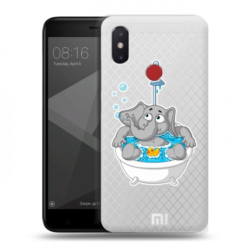 Полупрозрачный дизайнерский пластиковый чехол для Xiaomi Mi8 SE Прозрачные слоны