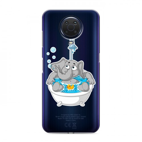 Полупрозрачный дизайнерский силиконовый с усиленными углами чехол для Nokia G20 Прозрачные слоны